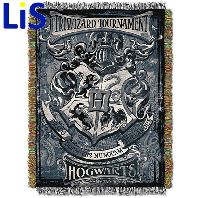 115x150cm 550g Badge Tassels Tapestry for Slytherin